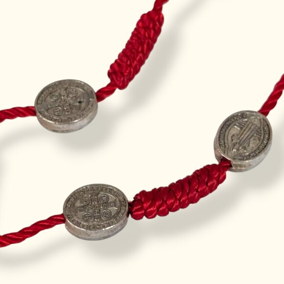 (2/$20) Red Woven Religious Bead Anklet - Picture 3 of 5